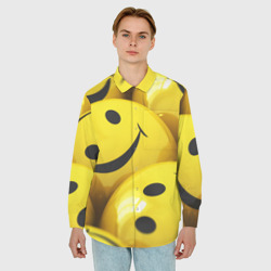 Мужская рубашка oversize 3D Yellow smile - фото 2