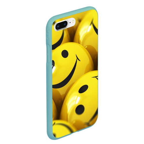 Чехол для iPhone 7Plus/8 Plus матовый Yellow smile, цвет мятный - фото 3