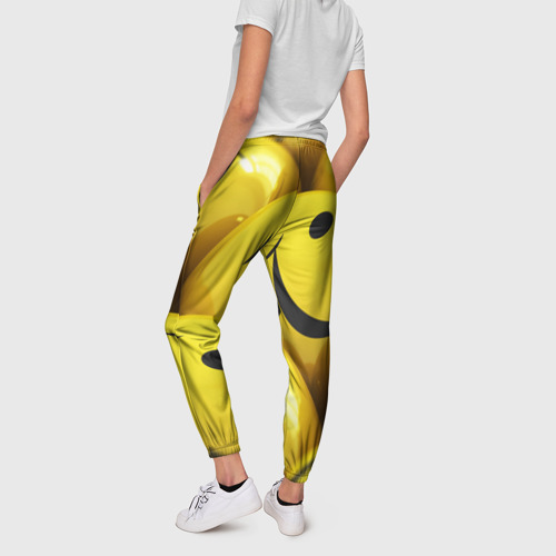Женские брюки 3D Yellow smile, цвет 3D печать - фото 4