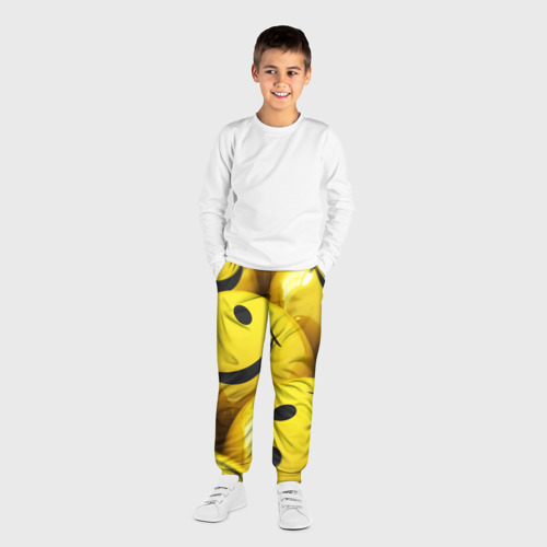 Детские брюки 3D Yellow smile, цвет 3D печать - фото 4