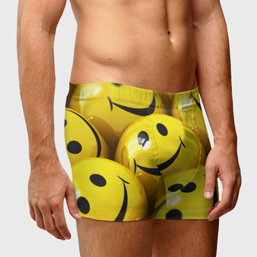 Мужские трусы 3D Yellow smile, цвет 3D печать - фото 3