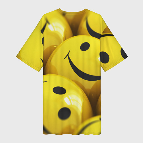 Платье-футболка 3D Yellow smile, цвет 3D печать - фото 2