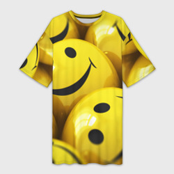 Платье-футболка 3D Yellow smile