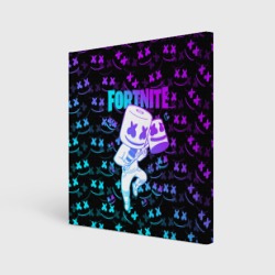 Холст квадратный Fortnite Marshmello neon Фортнайт