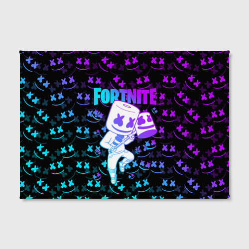 Холст прямоугольный Fortnite Marshmello neon Фортнайт, цвет 3D печать - фото 2