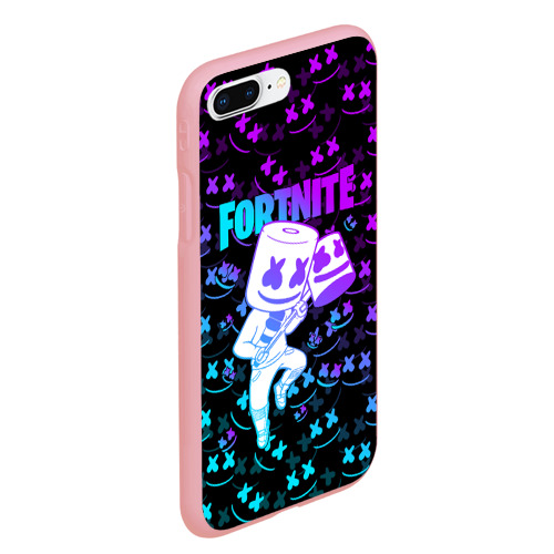 Чехол для iPhone 7Plus/8 Plus матовый Fortnite Marshmello neon Фортнайт, цвет баблгам - фото 3