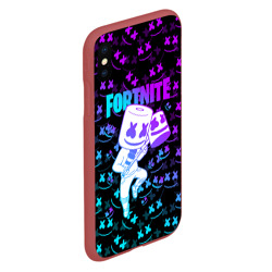 Чехол для iPhone XS Max матовый Fortnite Marshmello neon Фортнайт - фото 2