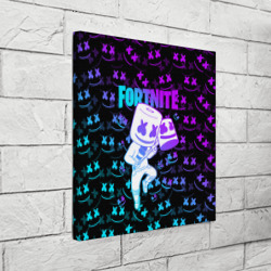 Холст квадратный Fortnite Marshmello neon Фортнайт - фото 2
