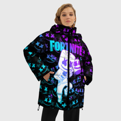 Женская зимняя куртка Oversize Fortnite Marshmello neon Фортнайт - фото 2