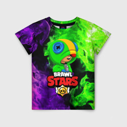 Детская футболка 3D Brawl Stars Leon Леон огонь