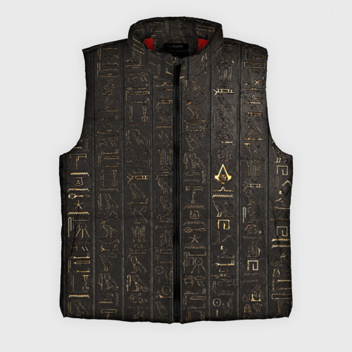Мужской жилет утепленный 3D Egypt Hieroglyphs, цвет красный