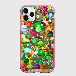 Чехол для iPhone 11 Pro Max матовый Plants vs Zombies