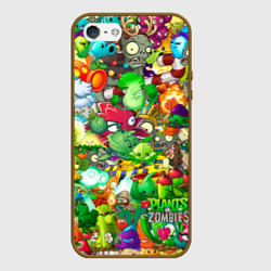 Чехол для iPhone 5/5S матовый Plants vs Zombies