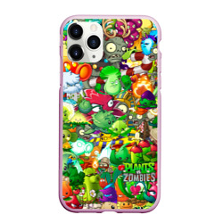 Чехол для iPhone 11 Pro Max матовый Plants vs Zombies