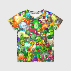 Детская футболка 3D Plants vs Zombies