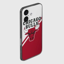 Чехол для iPhone 16 силиконовый с защитой камеры Chicago Bulls Red-White - фото 2