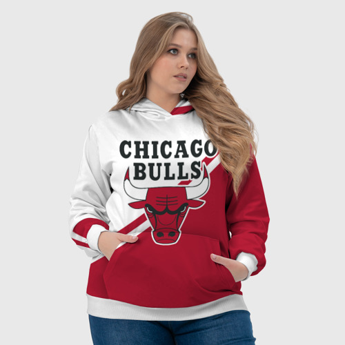 Женская толстовка 3D Chicago Bulls Red-White, цвет 3D печать - фото 6