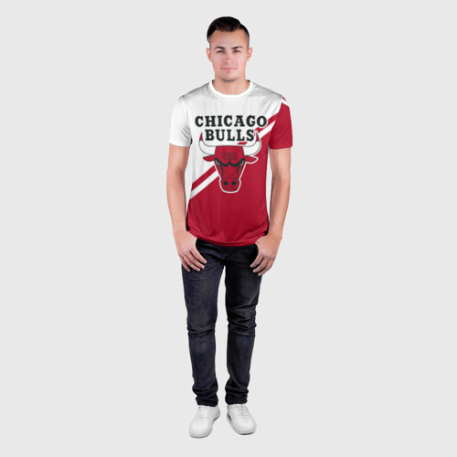 Мужская футболка 3D Slim Chicago Bulls Red-White, цвет 3D печать - фото 4