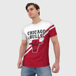 Мужская футболка 3D Chicago Bulls Red-White - фото 2