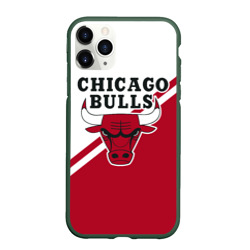 Чехол для iPhone 11 Pro матовый Chicago Bulls Red-White