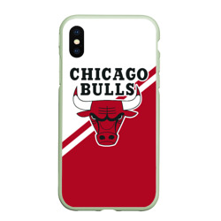 Чехол для iPhone XS Max матовый Chicago Bulls Red-White