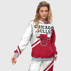 Женский костюм с толстовкой 3D Chicago Bulls Red-White - фото 2