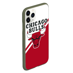 Чехол для iPhone 11 Pro матовый Chicago Bulls Red-White - фото 2