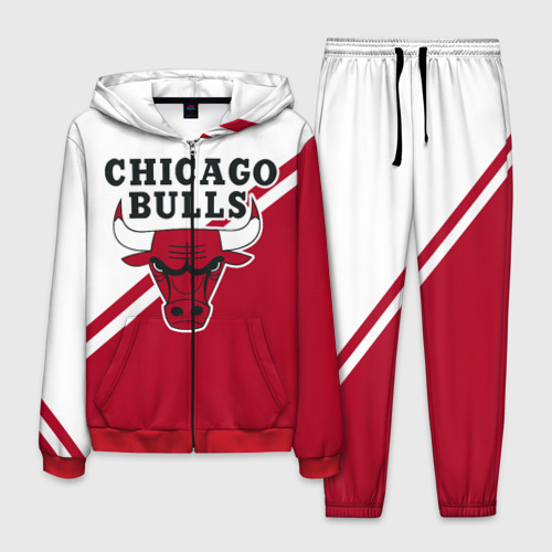 Мужской костюм 3D Chicago Bulls Red-White, цвет красный