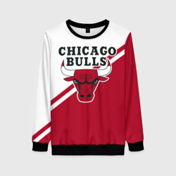 Женский свитшот 3D Chicago Bulls Red-White