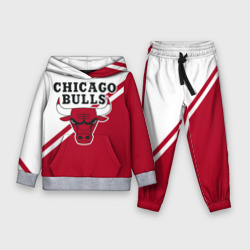 Детский костюм с толстовкой 3D Chicago Bulls Red-White