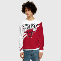 Мужской свитшот 3D Chicago Bulls Red-White - фото 2