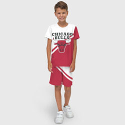 Детский костюм с шортами 3D Chicago Bulls Red-White - фото 2