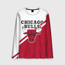 Мужской лонгслив 3D Chicago Bulls Red-White