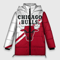 Женская зимняя куртка Oversize Chicago Bulls Red-White