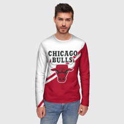 Мужской лонгслив 3D Chicago Bulls Red-White - фото 2