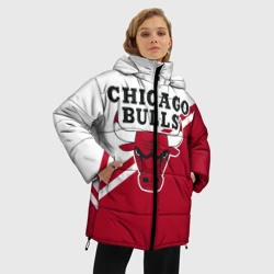 Женская зимняя куртка Oversize Chicago Bulls Red-White - фото 2