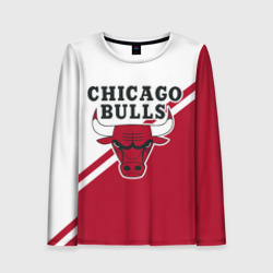 Женский лонгслив 3D Chicago Bulls Red-White