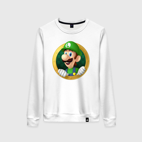 Женский свитшот хлопок Luigi's Mansion, цвет белый