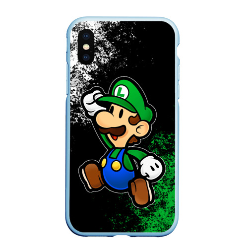 Чехол для iPhone XS Max матовый Luigi's Mansion, цвет голубой