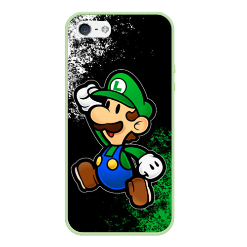 Чехол для iPhone 5/5S матовый Luigi's Mansion, цвет салатовый