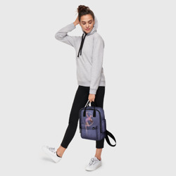 Рюкзак с принтом Воздушная гимнастка для женщины, вид на модели спереди №4. Цвет основы: белый