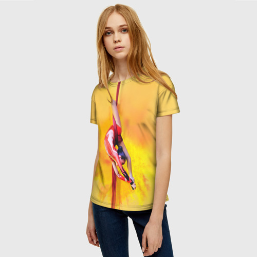Женская футболка 3D Гимнастика на полотнах, цвет 3D печать - фото 3