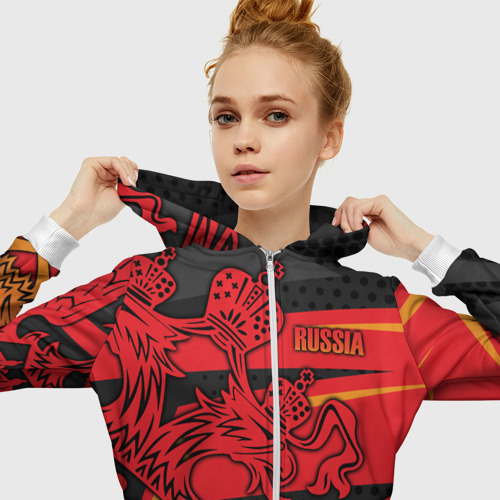 Женская толстовка 3D на молнии RUSSIA Sports Uniform - фото 5