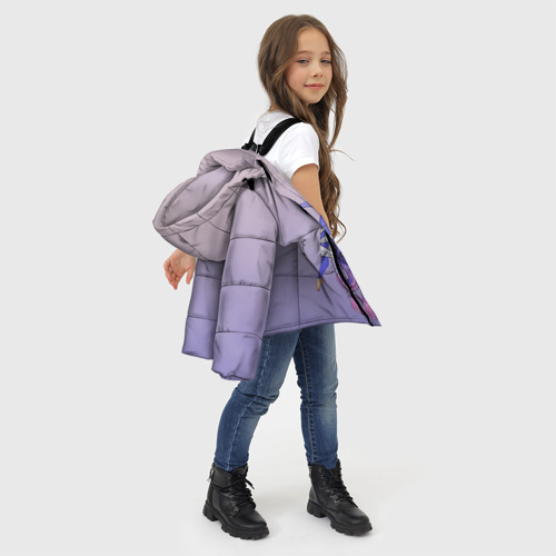 Зимняя куртка для девочек 3D Гимнастка на полотне, цвет черный - фото 6