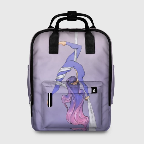 Сумка-рюкзак 3D с принтом Гимнастка на полотне, вид спереди #2