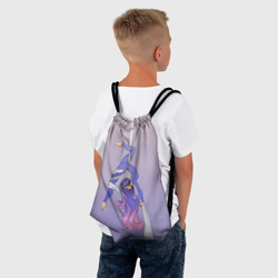 Рюкзак с принтом Гимнастка на полотне для любого человека, вид спереди №3. Цвет основы: белый
