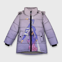 Зимняя куртка для девочек 3D Гимнастка на полотне