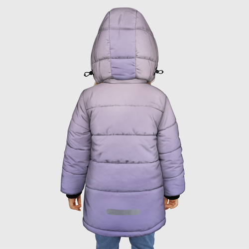 Зимняя куртка для девочек 3D Гимнастка на полотне, цвет светло-серый - фото 4