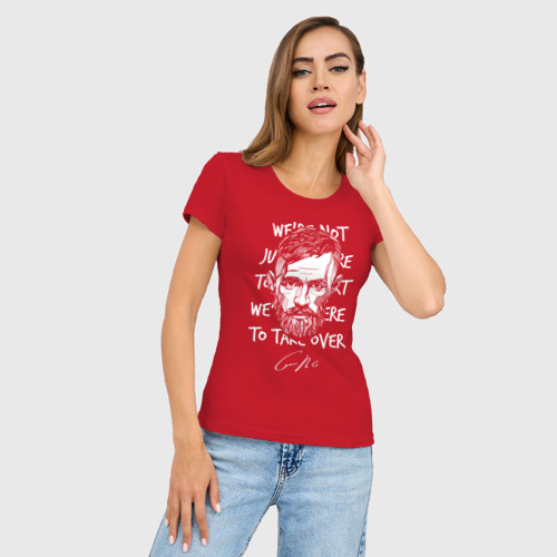Женская футболка хлопок Slim Конор Макгрегор, цвет красный - фото 3