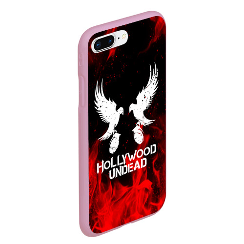 Чехол для iPhone 7Plus/8 Plus матовый Hollywood Undead, цвет розовый - фото 3